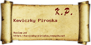 Keviczky Piroska névjegykártya